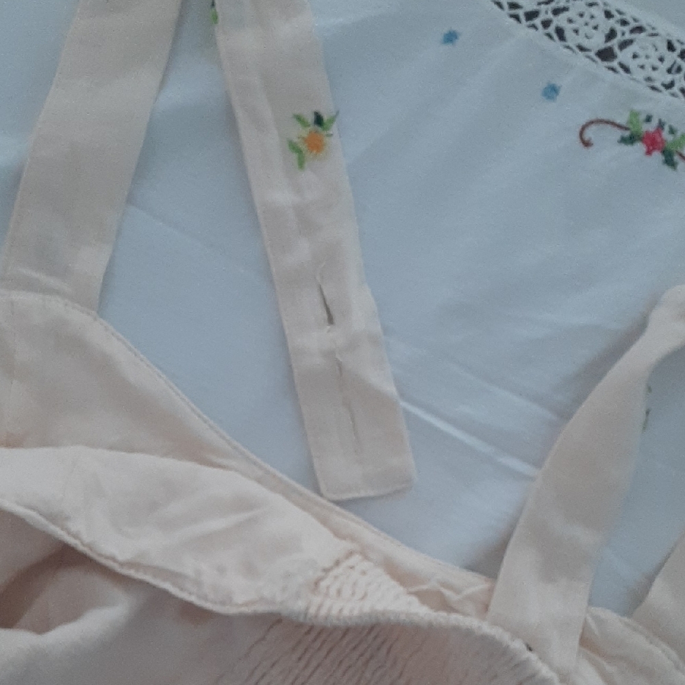 NWT π Dex Floral EMROIDERED Linen Blend Crop Top w Adjustable Straps Sz XL - Picture 9 of 16